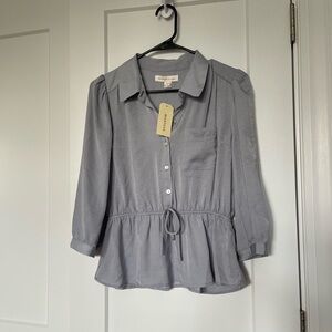 Ivey blue cinch waist top by Monteau size L